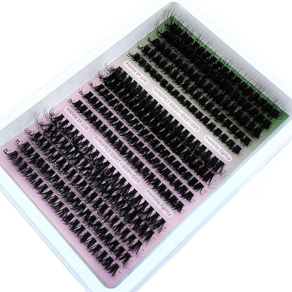 HBZGTLAD Fluffy Cluster Lashes 40D60D80D100D120D Natural Thick Eyelash Clusters D Curl Individual Lashes DIY Eyelashes Extension (15RowsDDCurl60D80D100D)