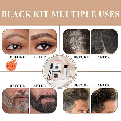 Lash Color Kit, Natural Black Eyelash & Eyebrow Color Kit, Lasting for 6 Weeks, Waterproof & Safe Color for Salon Home Easy Use, Gift for Women Girl Mom Wife