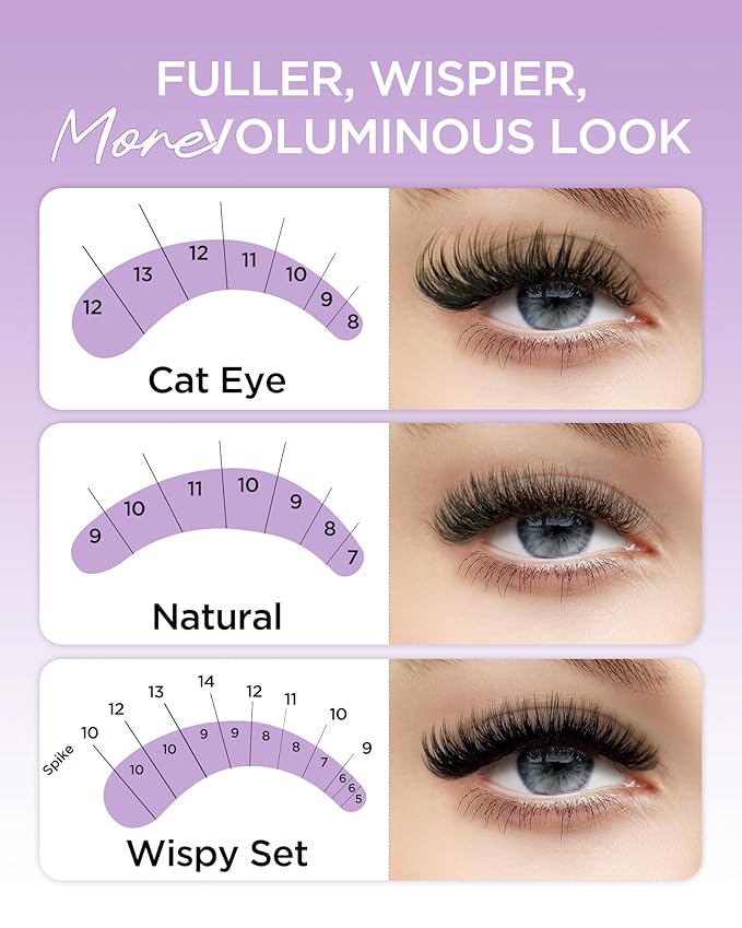 BEYELIAN Premade Lash Fans, 320 Fans Pre Made Fans Volume Lash Extensions 3D 6D 8D 10D 12D 20D 0.07 C/D Curl Save Time Eyelash Extensions for Professional Salon, 8-15mm MIX Easy to Use (8D-0.07-D)