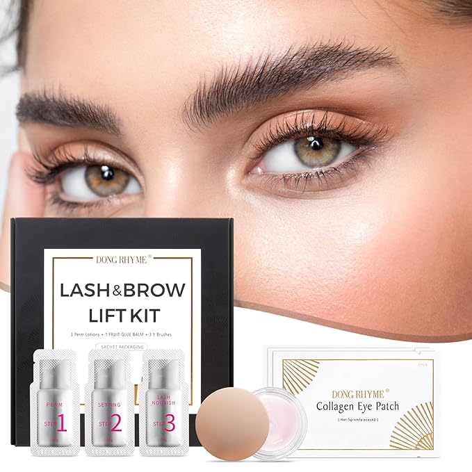 Lash Lift Kit 2025 Upgraded - Professional Lash Perm Kit Sturdy Result, Small Disposable Packages Eyelash Lift Kit with Harmless Ingredients, Newbie Friendly Brow Lamination Kit by DONG RHYME