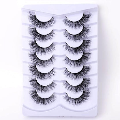 Natural False Eyelashes Fluffy Wispy 3D Faux Mink Lashes Pack Fake Lashes Strip - 7 Pairs, Z06