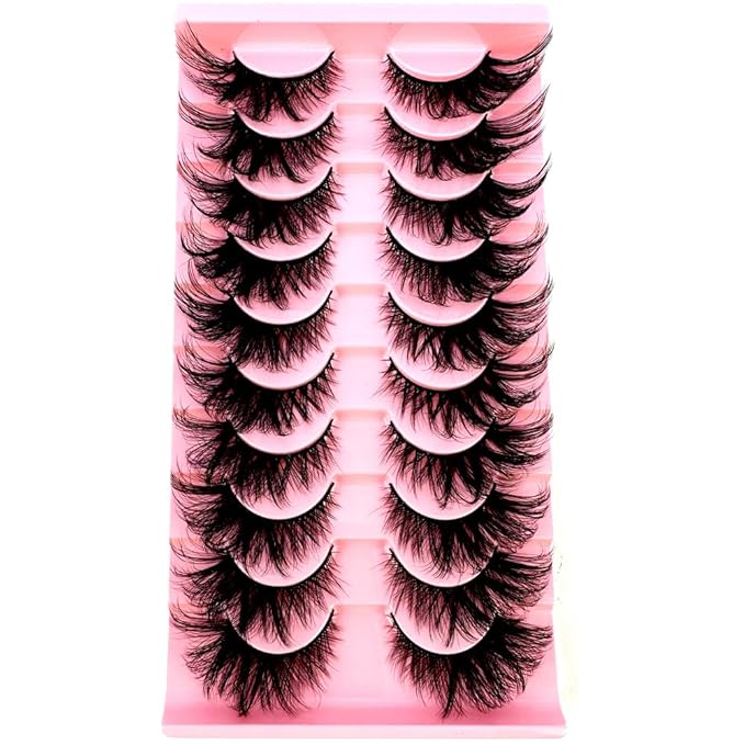 HBZGTLAD Soft Mink Eyelashes 3D Curl Winged End Eye Elongated Fake Lashes Thick Handmade Natural False Eyelash Messy Cross Lash Wholesale (AD-16)