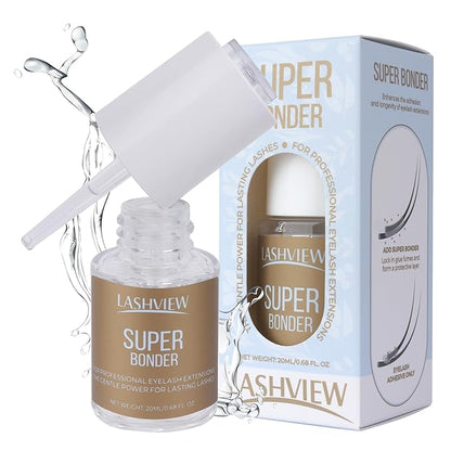 LASHVIEW Lash Bonder for Eyelash Extension,Lash Sealant,Glue Accelerator,Super Bonder Longer Retention,Low Irritation, Water Oil Proof,Increase Lash Retention by up to 60% (20ml)