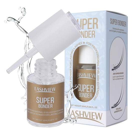 LASHVIEW Lash Bonder for Eyelash Extension,Lash Sealant,Glue Accelerator,Super Bonder Longer Retention,Low Irritation, Water Oil Proof,Increase Lash Retention by up to 60% (20ml)