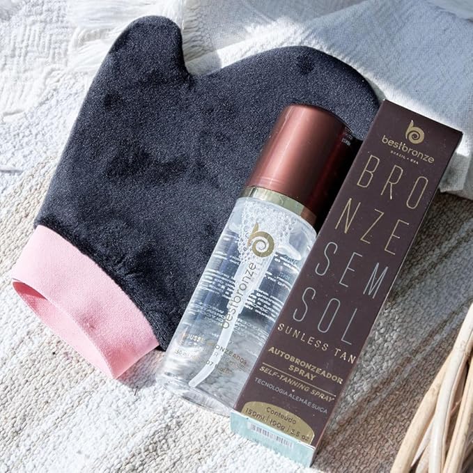 Best Bronze Self Tanning Mitt - Even Application of Self Tanner - Reusable Applicator for Streak Free Tanning - Elastic Wrist Self Tanning Glove