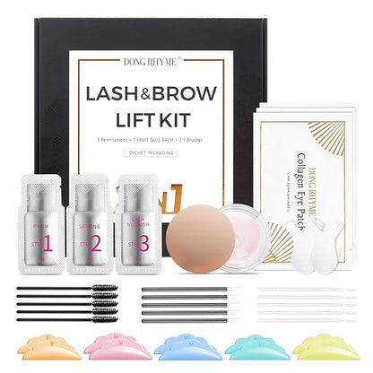 Lash Lift Kit 2025 Upgraded - Professional Lash Perm Kit Sturdy Result, Small Disposable Packages Eyelash Lift Kit with Harmless Ingredients, Newbie Friendly Brow Lamination Kit by DONG RHYME