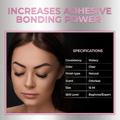 Eyelash Extension Primer/Up To 35% Longer Glue Retention Liore Lash/Pretreatment for Individual Semi Permanent Lash Extensions Glue Supplies Cleanser/Protein Oil Remover/Increase Adhesive Bond Power