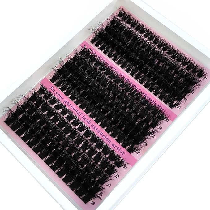 HBZGTLAD Fluffy Cluster Lashes 40D60D80D100D120D Natural Thick Eyelash Clusters D Curl Individual Lashes DIY Eyelashes Extension (15Rows 100D120D160D)