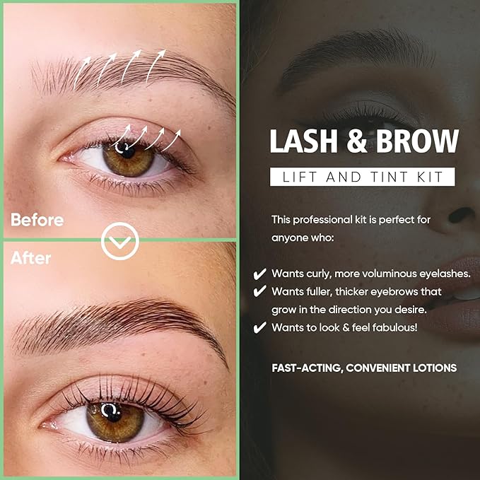 PERMANIA Lash Lift Kit, Salon Grade Supplies for Eyelash Lift and Brow Lamination Black Color 4 in 1 Fast Quick Curling & Coloring 10 ml Natural Result Hair Color Developers