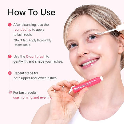 Regene Eyelash Serum | PDRN, EGF with 20 Amino Acids, 9 Peptides | Korean Eyelash & Brow Growth Serum | Gentle Formula to Boost Longer Fuller and Thicker Lashes (0.34 fl.oz.)