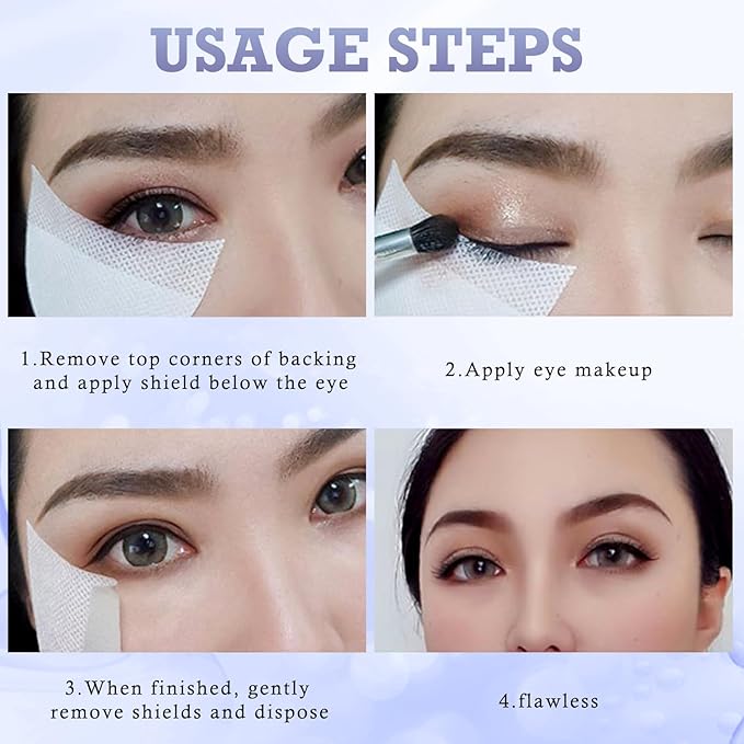 WALWAL 150 Pcs Eyeshadow Shields Eye Makeup Barrier Stickers, Prevents Eye Makeup Residue For Eyeliner, Eyelash Extensions, Lip Makeup and Tinting