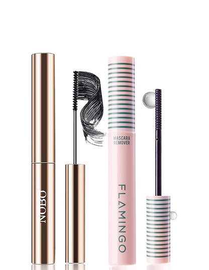 Lash Care Set: Gentle Mascara Remover + 24HR Volumizing Waterproof Mascara | Sensitive Eyes Safe, Aging Lash Solution, Clump-Free & Effortless Cleanse