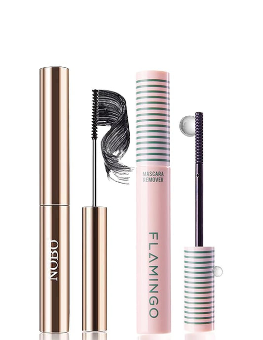 Lash Care Set: Gentle Mascara Remover + 24HR Volumizing Waterproof Mascara | Sensitive Eyes Safe, Aging Lash Solution, Clump-Free & Effortless Cleanse