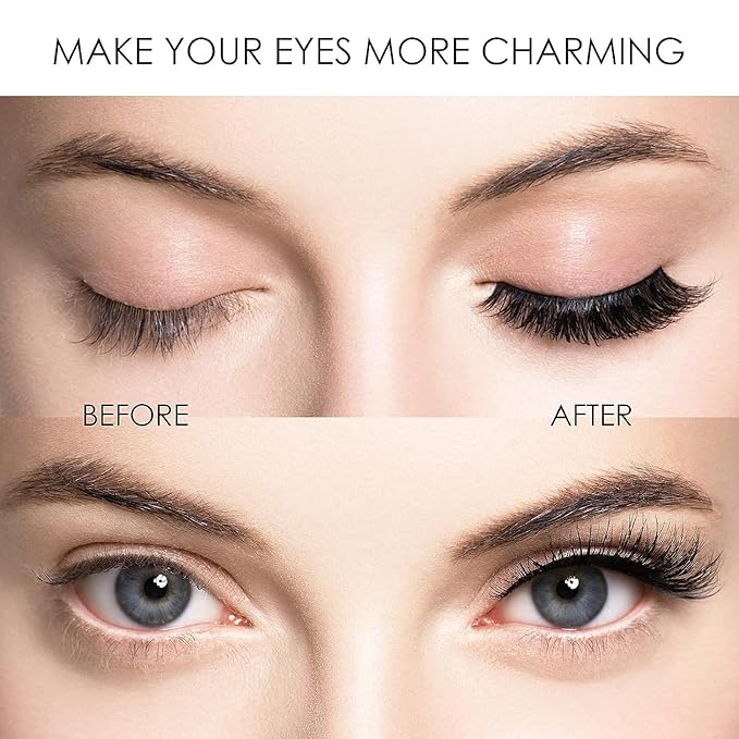 Reusable Magnetic Eyelashes – 4 Pairs Natural Look False Lashes with Easy Applicator, No Glue or Eyeliner Needed, Comfortable & Waterproof for All-Day Wear