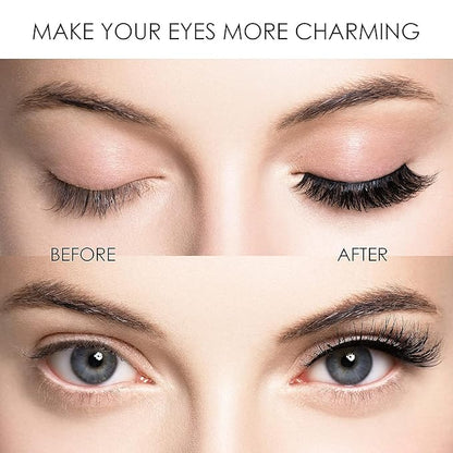 Reusable Magnetic Eyelashes – 4 Pairs Natural Look False Lashes with Easy Applicator, No Glue or Eyeliner Needed, Comfortable & Waterproof for All-Day Wear