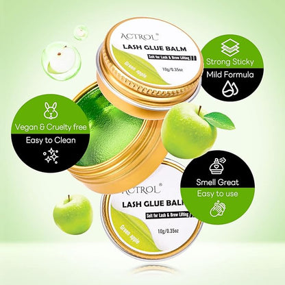 Lash Lift Glue Balm Eyelash Lifting Perm Green Apple Strong Hold Lash&Brow Perm Glue Balm Brow Adhesive Powerful Sticky Brow Lamination