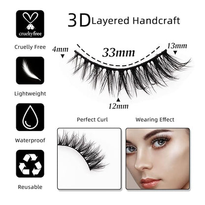 Cat Eye Natural Lashes Wispy False Eyelashes Short Fluffy Fake Lashes - 7 Pairs, ZG74