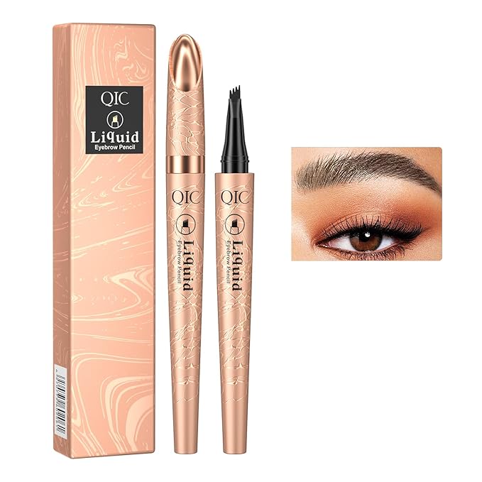 Eyebrow Pencil, Microblading Eyebrow with 4-Fork Tip Magic Brow Tattoo Pencil for Women, Waterproof, Long Lasting Eyebrow Makeup (Dark coffee)