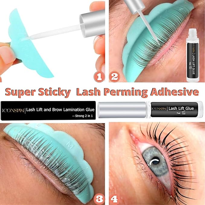 Eyelash Perm Eyebrow Lamination 2 in 1 Kit Easy DIY at Home 5 Minutes Curl Lift Long-Lasting a Month Professional Tool Make Lash and Brow More Volume 6 Weeks (2 1-Lash kit), Black
