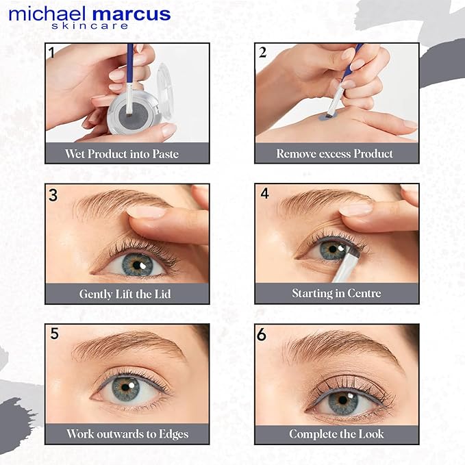 michael marcus Makeup Cake Eye Liner (Trashy) - Water Activated Dry Pressed, Long-Lasting, Vibrant Color & Smudge Resistant Eyeliner - Cruelty & Paraben Free - For Beginner & Pro Makeup Artist