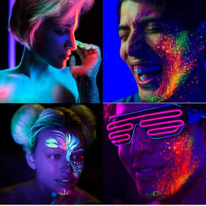 Maydear 10 Colors UV Face Body Paint Set, Fluorescent Glow Blacklight Neon Liquid Face Paint - Perfect for Halloween, Carnivals, and Parties - 0.7 FL OZ. Each