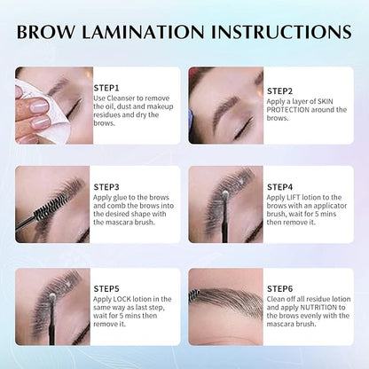 Libeauty Brow Lamination Sachet Kit & Lash Lift Kit, 20 Pack Solution - Easy to Use, 4-6 Weeks Eyebrow and Eyelash Perm with Mild Formula
