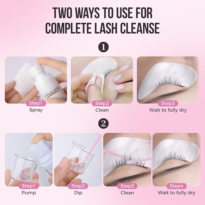 LASHVIEW 2025 Update Lash Primer for Eyelash Extensions 45ml Professional Use Only Easy to Removes Proteins and Oils Increase Adhesive Bonding Power