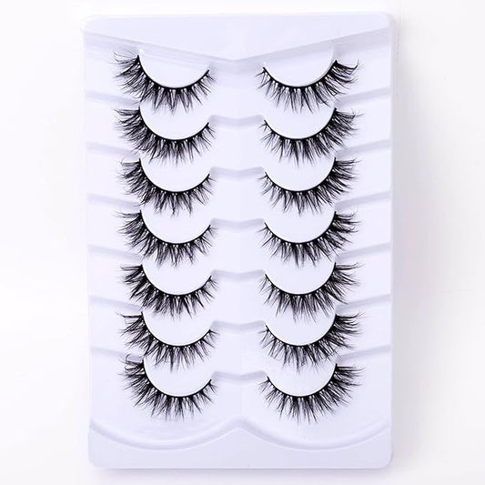 Cat Eye Natural Lashes Wispy False Eyelashes Short Fluffy Fake Lashes - 7 Pairs, ZG74