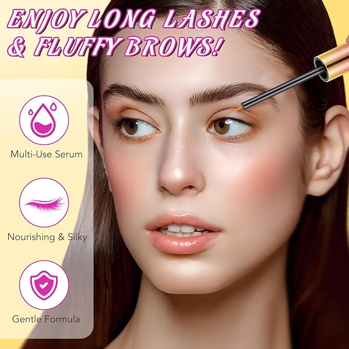 Eyelash Growth Serum, Advanced Lash Enhancing Serum For Fuller, Longer-Looking Lashes, Natural Eyelash Serum Enhancer Rapid Lash Growth, Nourish Damaged Lashes, For Best Result Use 4-5 weeks