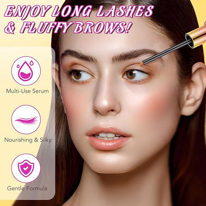 Eyelash Growth Serum, Advanced Lash Enhancing Serum For Fuller, Longer-Looking Lashes, Natural Eyelash Serum Enhancer Rapid Lash Growth, Nourish Damaged Lashes, For Best Result Use 4-5 weeks