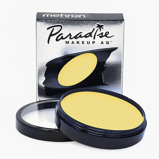 Mehron Makeup Paradise Makeup AQ Pro Size | Stage & Screen, Face & Body Painting, Special FX, Beauty, Cosplay, and Halloween | Water Activated Face Paint & Body Paint 1.4 oz (40 g) - Pastel Yellow