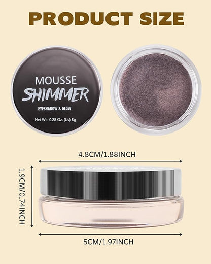 Shimmer Cream Eyeshadow, Ultra-Blendable Glitter Eye Shadow with Moisturizing Formula, Waterproof Long Lasting & Highly Pigmented, Single Creme Eyeshadow Metallic Highlighter Makeup for Women-05#Gold