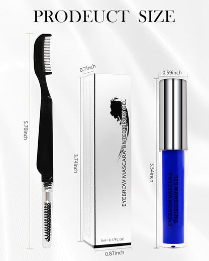 Purple Waterproof Mascara for Eyelashes Eyebrow, Long Lasting Tinted Brow Lash Extension Máscara, Curly Volumizing Eyebrow Mascara, Smudge Proof Non Clump Colored Brow Gel Eye Makeup for Women