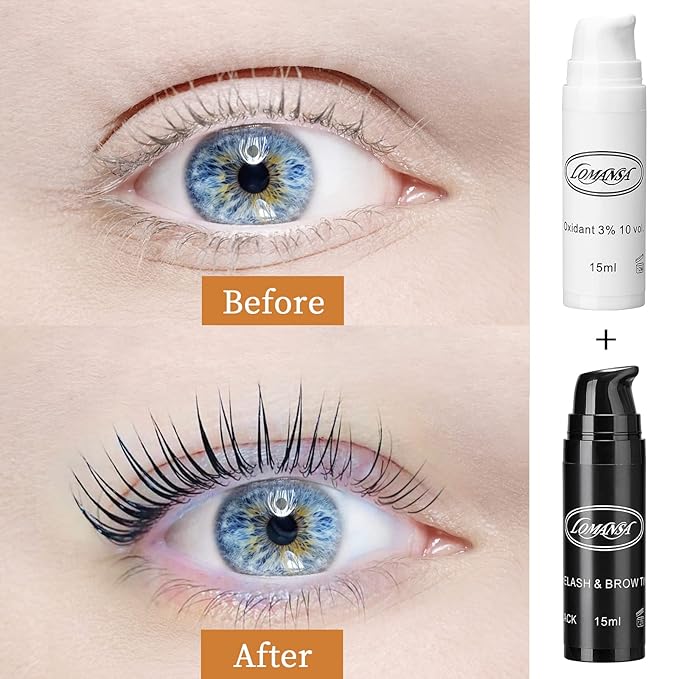 Black Eyelash Color Kit, Instant Fuller Lash and Brow Coloring Kit, DIY Hair Color for Salon Home Use 15ml