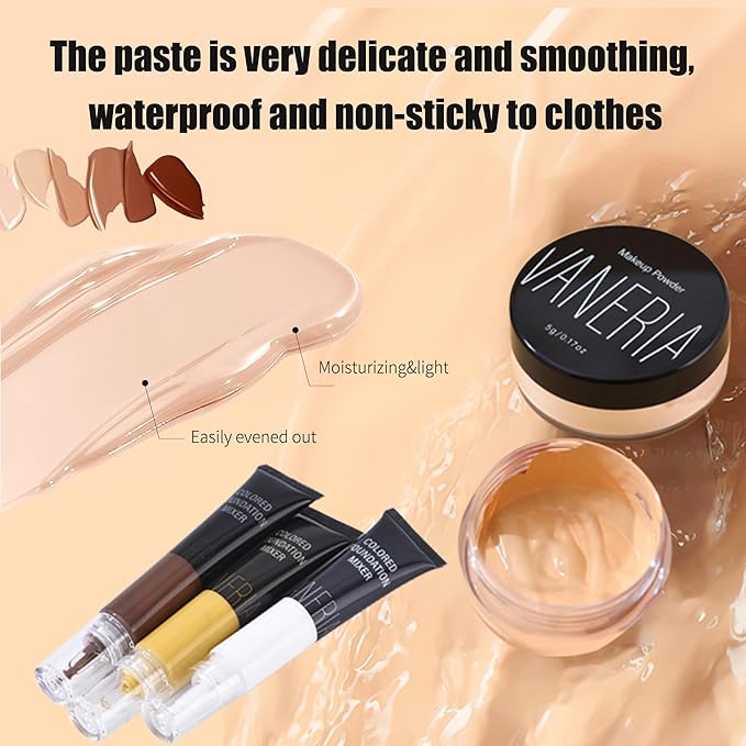 VANERIA Body Concealer, Tattoo Cover Up, Tattoo Cover Up Makeup Waterproof, Suitable For Scars, Birthmarks, Vitiligo and All Kinds Of Skin Tone, 3 Colors, 283g