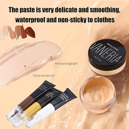 VANERIA Body Concealer, Tattoo Cover Up, Tattoo Cover Up Makeup Waterproof, Suitable For Scars, Birthmarks, Vitiligo and All Kinds Of Skin Tone, 3 Colors, 283g