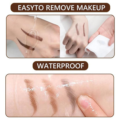 2025 New 2PCS 3D Magic Microblading Eyebrow Pencil, 4-Head Split Waterproof Long-Lasting Wild Eyebrow Pen, Upgraded Fine-Stroke Makeup, Stay-on-All-Day (Dark Brown)