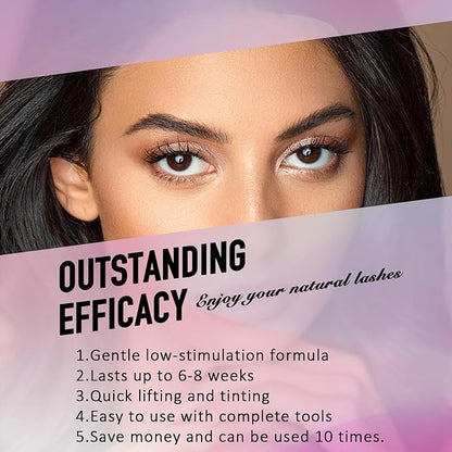 Libeauty Eyelash Lift and Tint Kit Fast Curling Coloring Lash Perm Black Dye Kit With L&C Shapes Lash Lifting Pads Suitable for Salon & Home Use