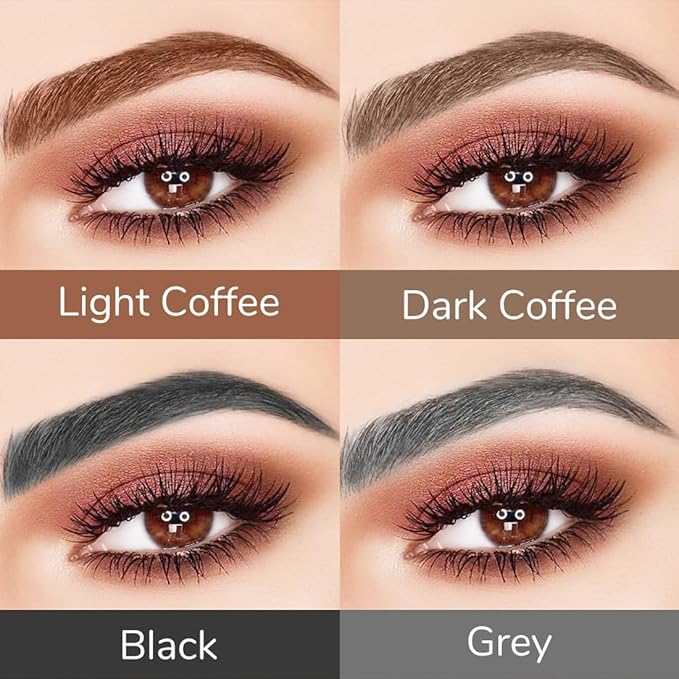 Magic Eyebrow Pencil 1Pcs 3D Microblading Eyebrow Pencil with 4 Fork Tip, Waterproof Long-Lasting Natural Makeup Fine Stroke Eyebrow Pen (Dark Coffee)