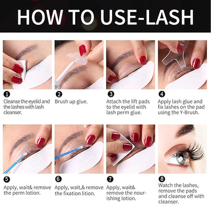 Lash Lift Kit, Sachet Eyelash Perm Kit, 2 In 1 Lash Brow Lamination Kit, Semi-Permanent Eyebrow Eyelash Lifting Curling Perming Professional for Salon DIY at Home by DONG RHYME