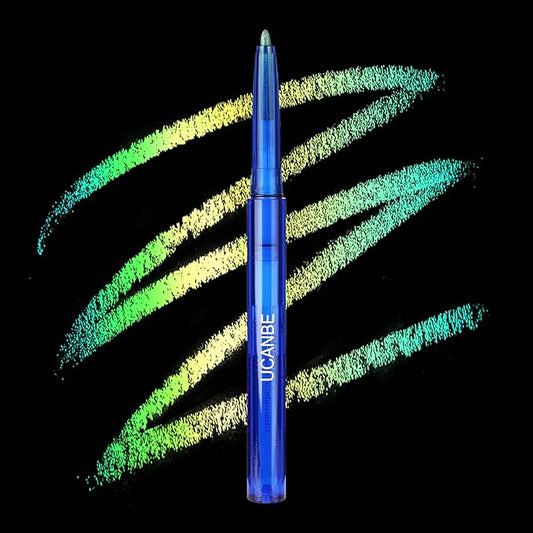 UCANBE Chameleon Eyeshadow & Eyeliner Gel Pencil-Multichrome Shifting Colors Metallic Glitter Eye Makeup,Waterproof Long-Lasting Smudge-Proof Multi-Dimensional Color (Forest Green to Chartreuse Gold)