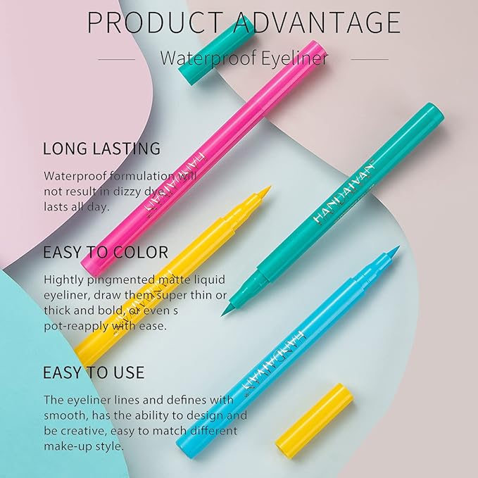 Liquid Eyeliner, Red Eyeliner Liquid, Long-lasting Colored Eyeliners, White Black Red Brown Green Purple Waterproof High-pigmented Colorful Eyeliners for Eye Makeup,1PC Red