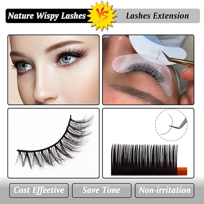Cat Eye Natural Lashes Wispy False Eyelashes Short Fluffy Fake Lashes - 7 Pairs, ZG68