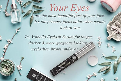 Voibella Eyelash Growth Serum and Eyebrow Appearance Enhancer 8.87ML - Natural Eye Lash Beauty Enhancing and Brow Serum To Boost Healthy Aspect and Show Thick, Longer, Lush and Lavish Lashes