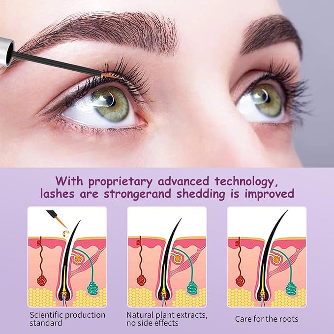 Eyelash Growth Serum Volumizing Lash Serum For Eyelash Growth Longer & Thicker Lash Enhancing Serum With Natural Formula Vegan & Cruelty-Free (5 mL)