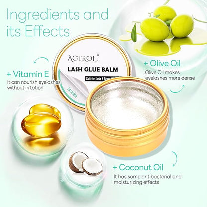 Lash Lift Glue Balm Eyelash Lifting Perm Jasmine Strong Hold Lash&Brow Perm Glue Balm Eyebrow Glue Adhesive Powerful Sticky Brow Lamination 0.35Oz/10G
