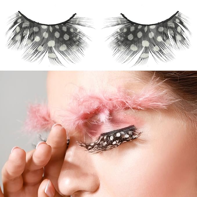 Halloween White False Lashes Extension Tools Japanese Anime Cosplay Natural Makeup Looking Masquerade Party Eye Lashes (Polka dots big)