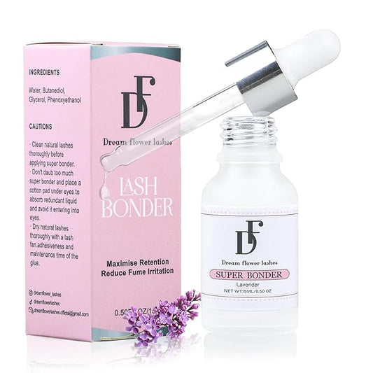 Lash Bonder for Eyelash Extensions Super Bonder for Lashes Extensions Glue Accelerator Adhesive Companion Waterproof Lash Bond Sealant Reduce Fumes 15ml-Pink Lavender