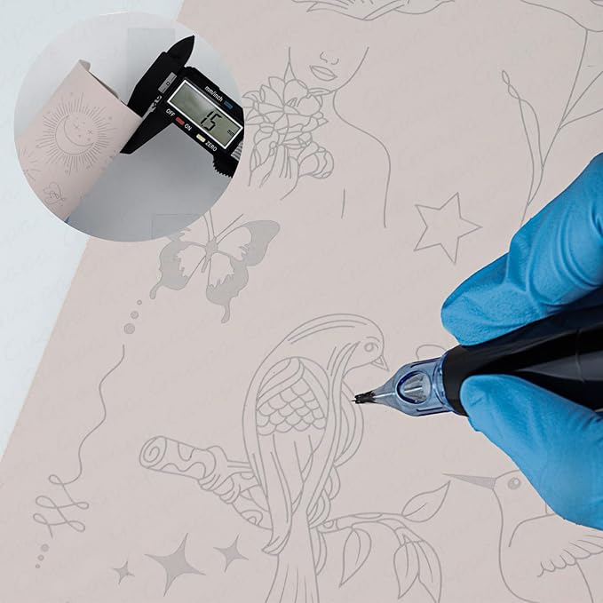 Guapa 2-Sided Printed 1.5MM Silicone Tiny Tattoo Practice Pad – Realistic & Durable for Precision Training