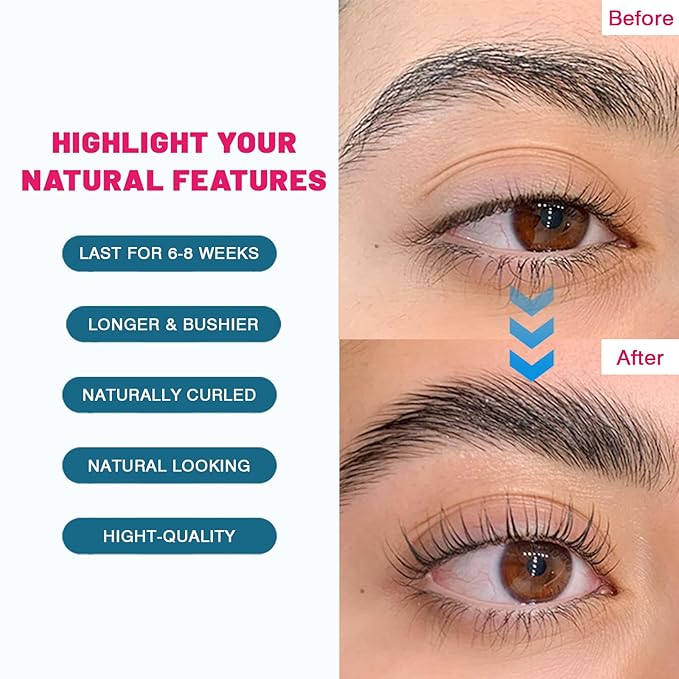 Lash Lift Kit with Brow Lamination, Eyelash Perm & Eyebrow Lamination Tools for Salon & Home